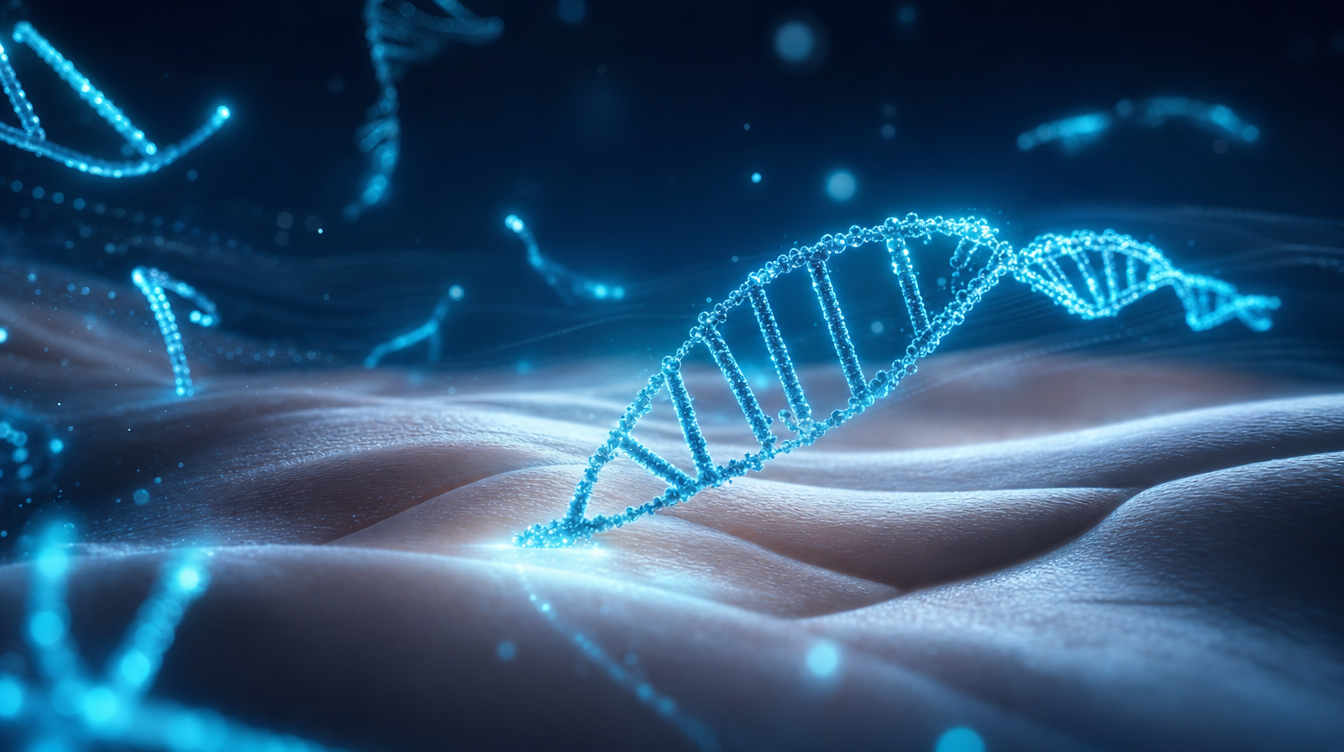 Cyan visualisation of DNA fragments — PDRN in skincare