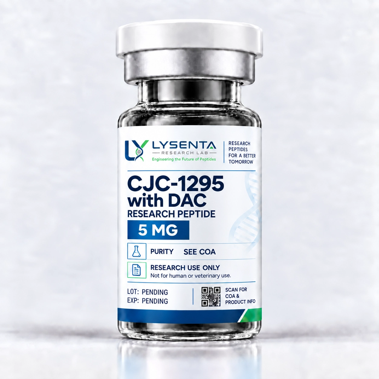 CJC-1295 with DAC 5 mg long-acting GHRH research peptide vial — LYSENTA