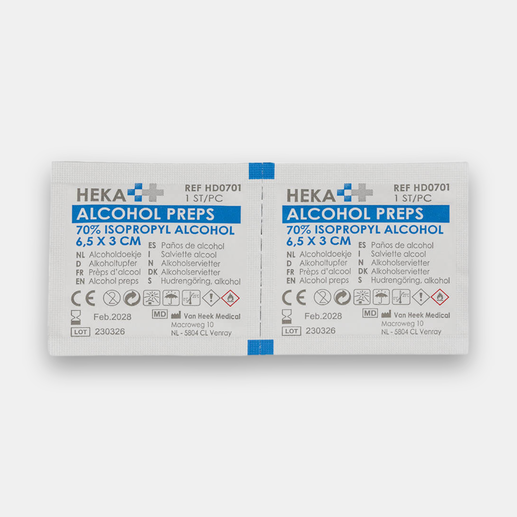 Alcohol wipes (HEKA, 100 pieces)