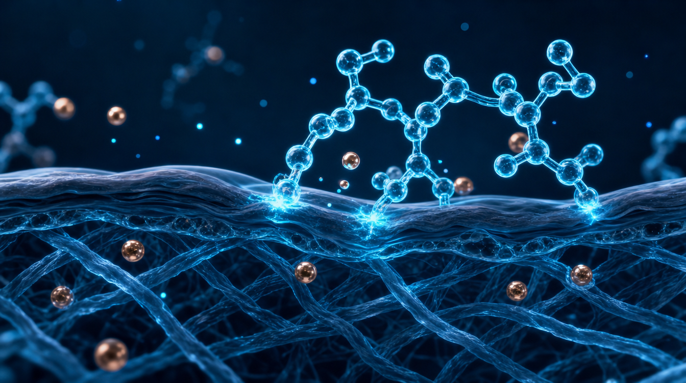 Visualisation of a peptide complex and copper ions in collagen fibres — multi-peptide copper serum